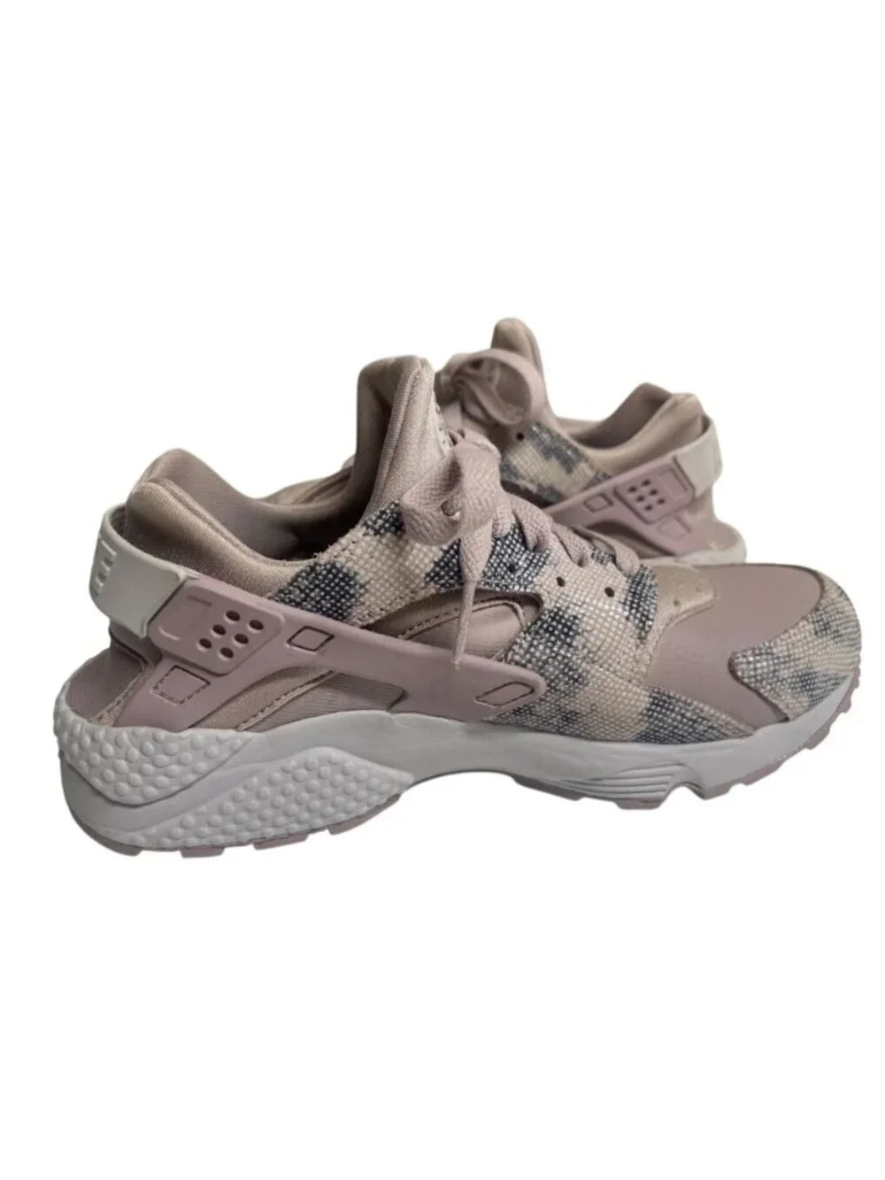 Nike Air Huarache Pink Gray Snakeskin Print Womens Sneakers Size 7.5